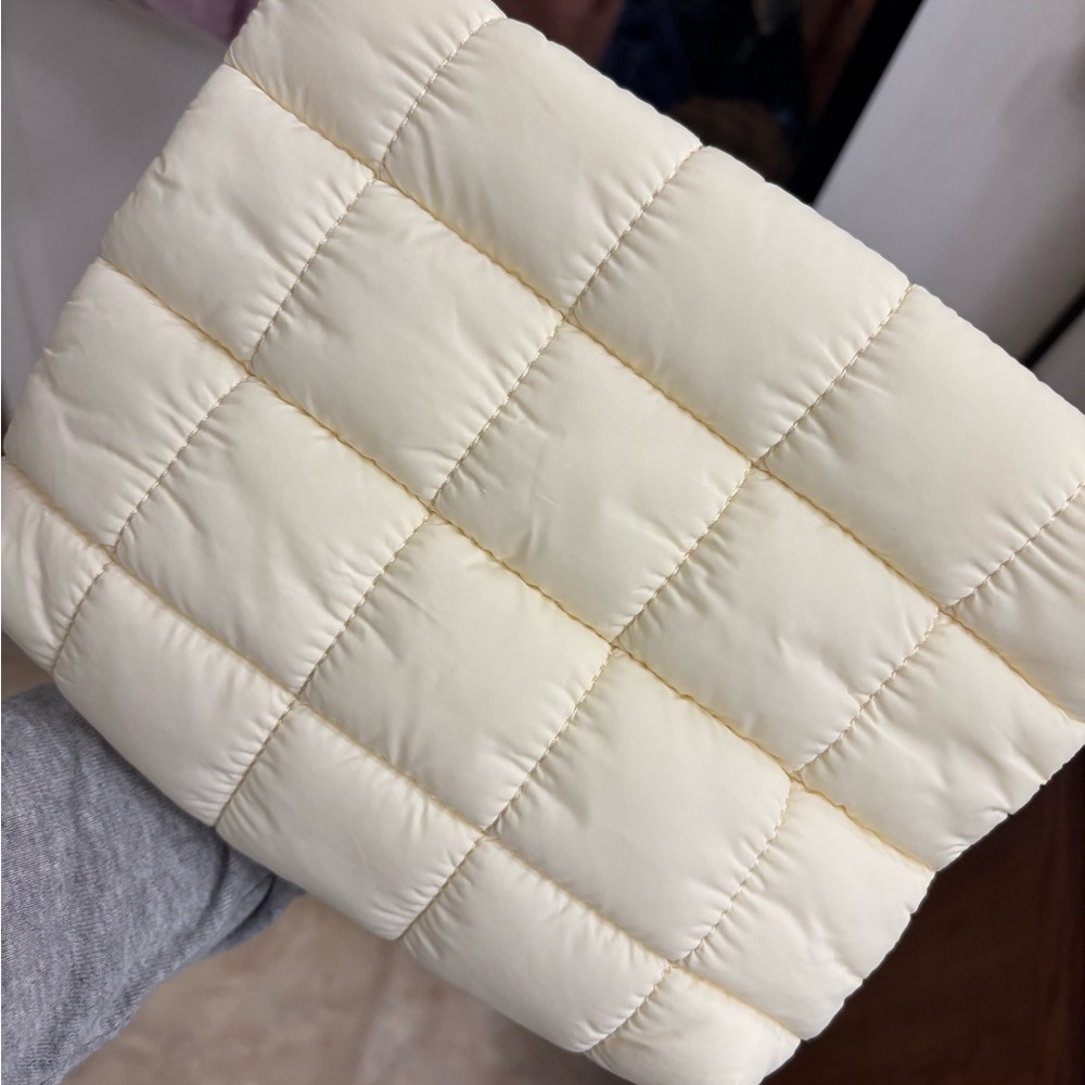 Tarte Cream Quilted Makeup Bag